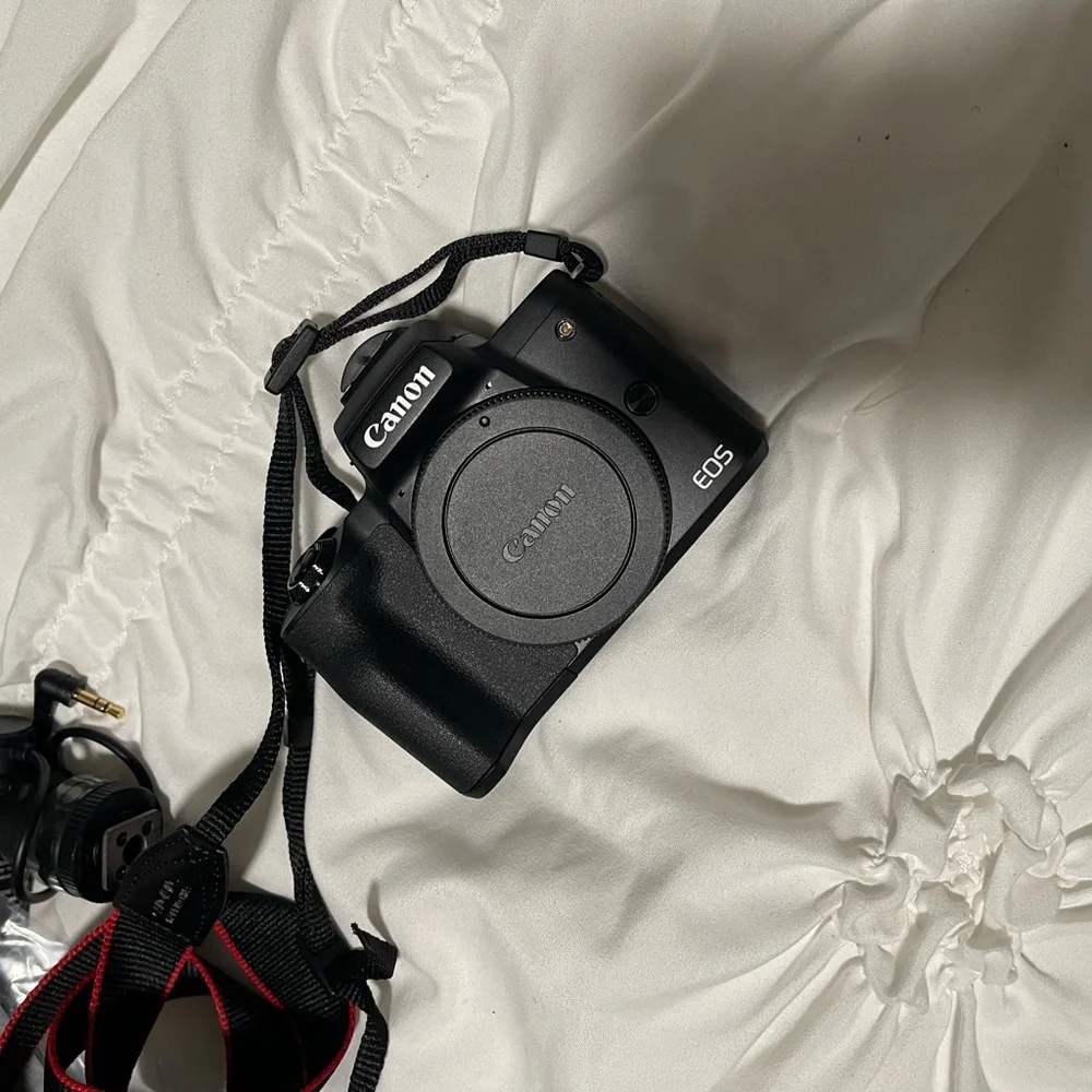 Canon Black Digital Camera with Lens and Grip